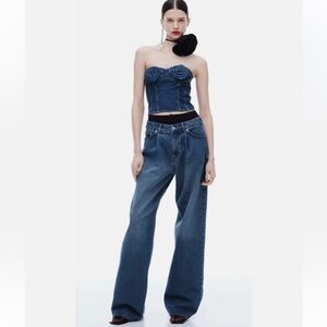 Magda Butrym H&M Blue Wide Leg Baggy Jeans Size 4 NWT